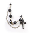 Surgical Steel Cartilage Chain Dangle Earring 22 Gauge & Black Rosary - Kruelty