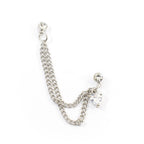 Surgical Steel Cartilage Chain Dangle Earring 22 Gauge & Clear Heart - Kruelty - Photo 4