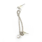 Surgical Steel Cartilage Chain Dangle Earring 22 Gauge & Clear Heart - Kruelty - Photo 3