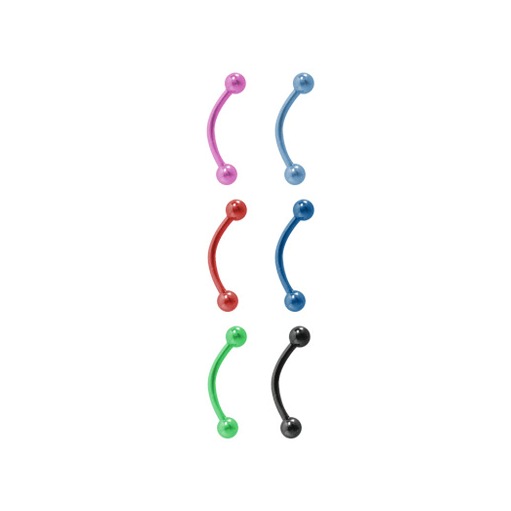 Titanium 8mm Curved Barbell Rook Earring in Neon Colors
