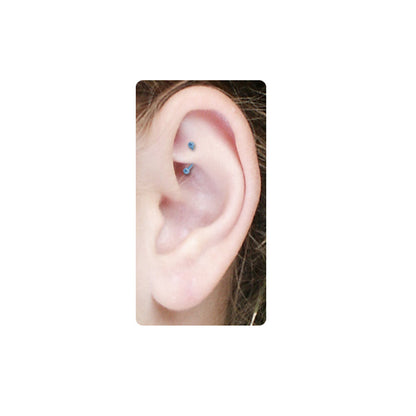 Titanium 8mm Curved Barbell Rook Earring in Neon Colors - photo 2