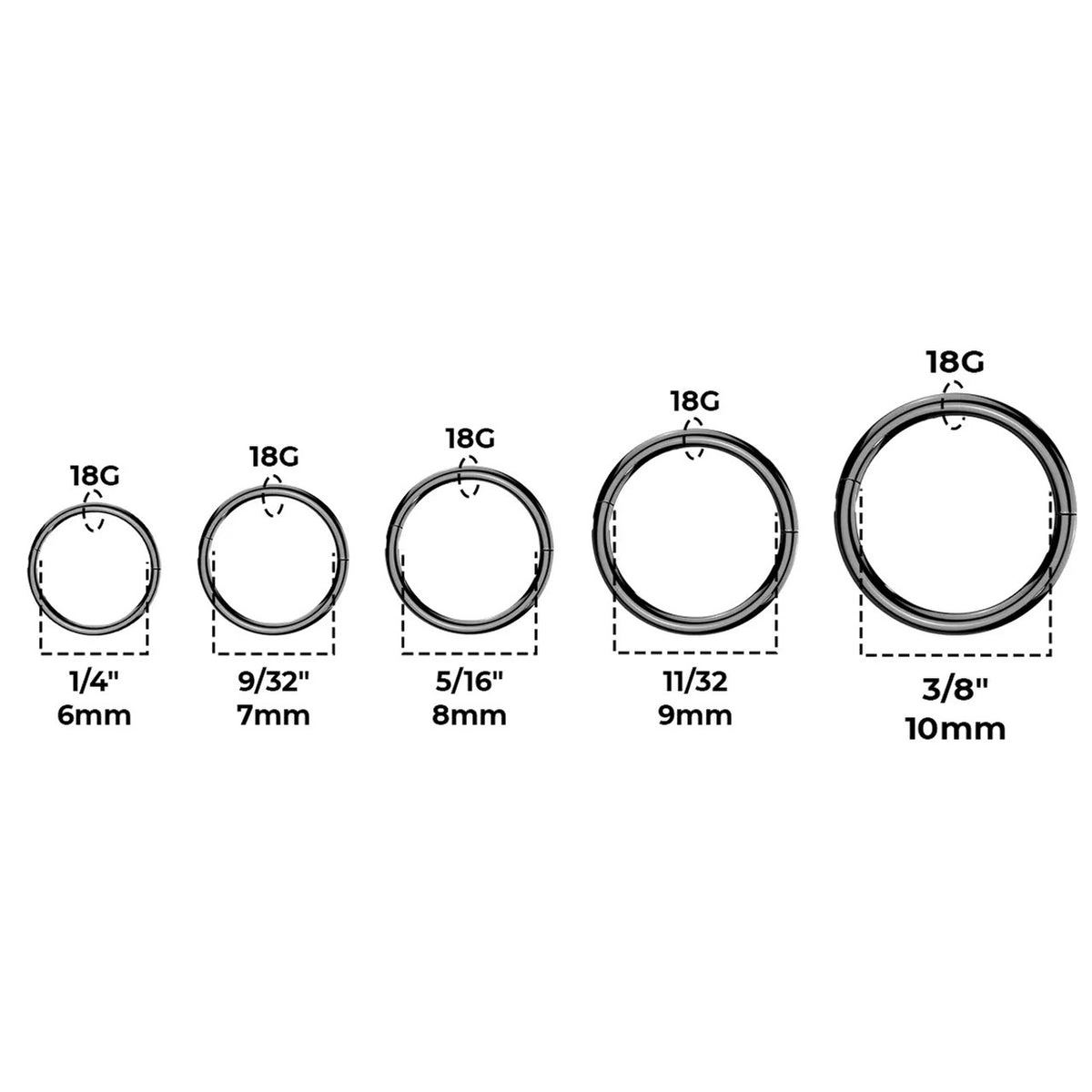 Titanium Hinged Segment Nose Hoop Ring 18 Gauge with New Secure Hook - Kruelty - Photo 4