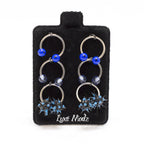 Surgical Steel 18G Horseshoe Barbell Blue Acrylic Balls - 6 Pack