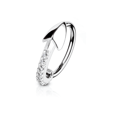 Surgical Steel Bendable Nose Hoop Ring with CZ Arrow - 18 & 20 Gauge - photo 4