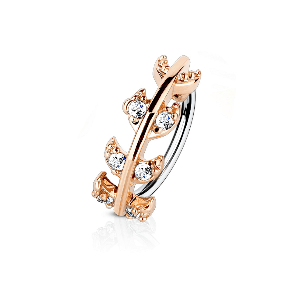 Surgical Steel Bendable Nose Hoop Ring with CZ Vine - 18 & 20 Gauge - photo 2