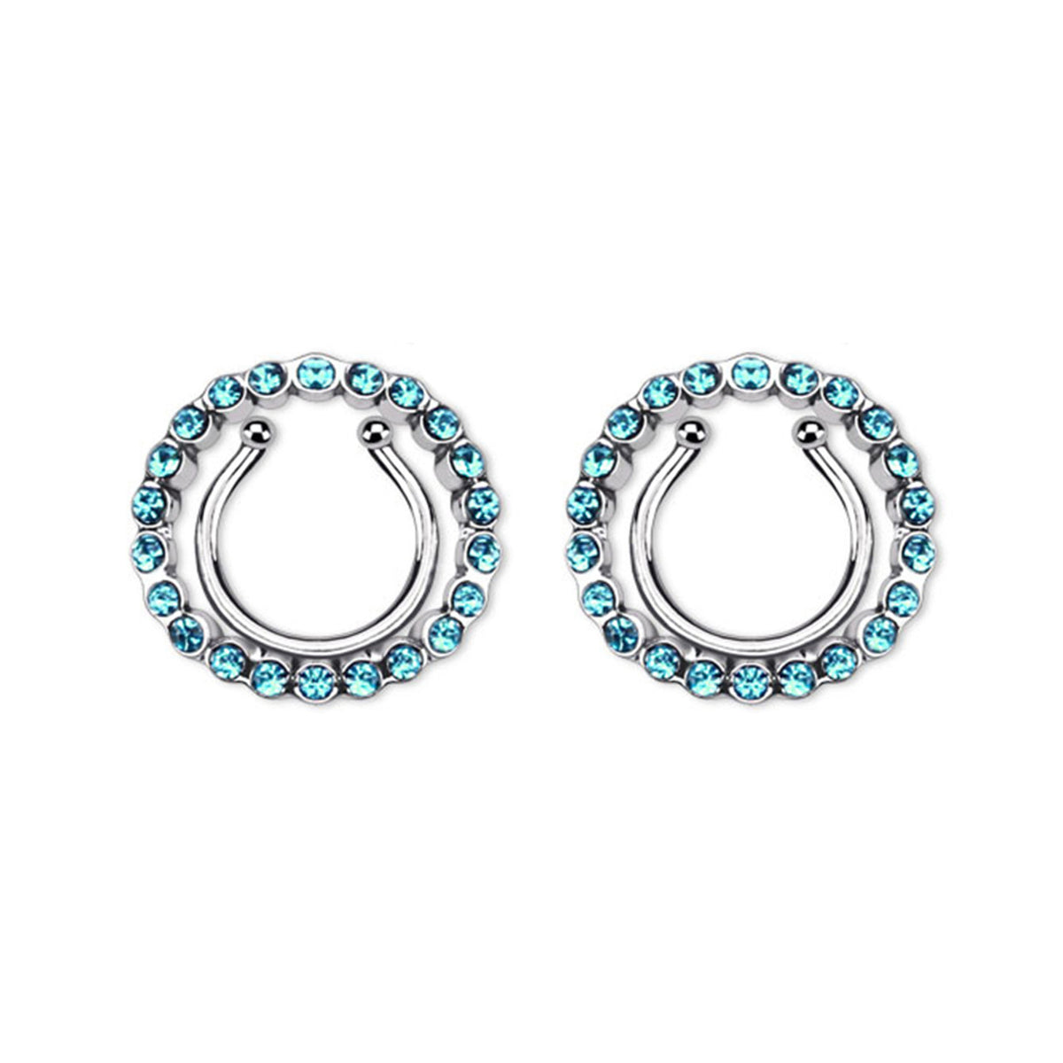 Non Clip On Nipple Ring Adjustable Circle & Gems - Pair - Kruelty - Photo 3