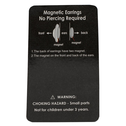 Surgical Steel Black PVD CZ Magnetic Earrings - Pair - photo 3