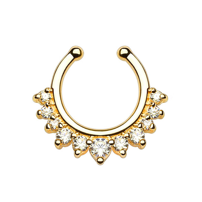 Surgical Steel Non-Piercing Single Line CZ Septum Hanger - photo 2