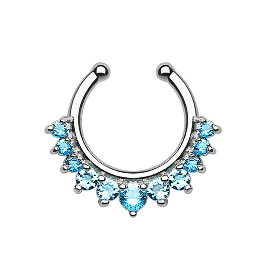 Surgical Steel Non-Piercing Single Line CZ Septum Hanger - photo 4