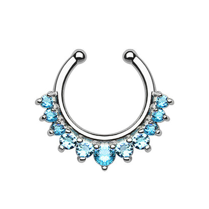 Surgical Steel Non-Piercing Single Line CZ Septum Hanger - photo 4