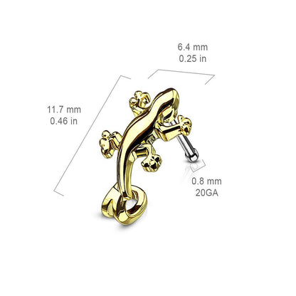 Surgical Steel 20 Gauge Nose Bone Stud with Gecko Crawler - photo 2