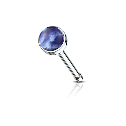 Surgical Steel 20 Gauge Nose Bone Stud with Semi Precious Stone - photo 3