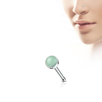 Surgical Steel 20 Gauge Nose Bone Stud with Semi Precious Stone - photo 4