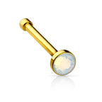 IP Surgical Steel Nose Bone with Opalite Press Fit Gem