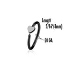 Anodized Surgical Steel 20 Gauge Heart Charm Nose Hoops - 4 Pack