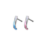 Surgical Steel 20 Gauge Nose Bone Stud with Opalite Twist Crawler