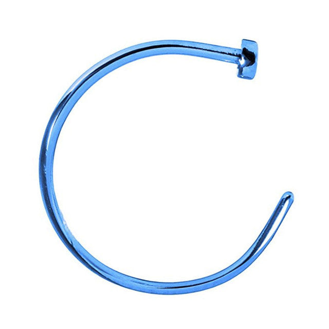 Surgical Steel Nose Ring Hoop 22 Gauge (0.75mm) 5/16" - 7 Colors - Kruelty - Photo 6