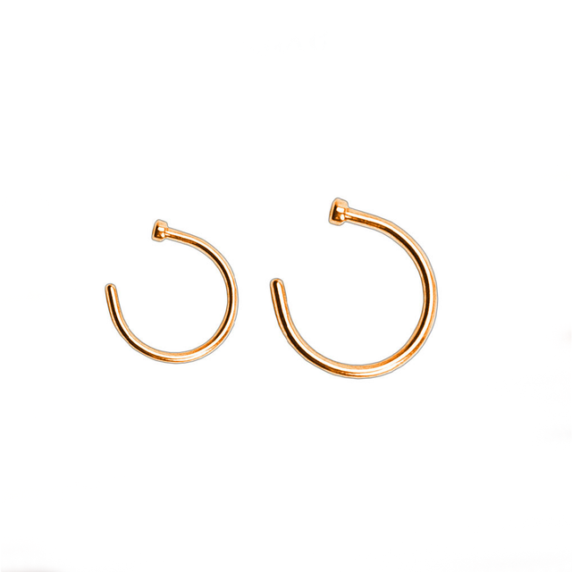 Surgical Steel Nose Ring Hoop 20 & 18 Gauge Rose Gold IP
