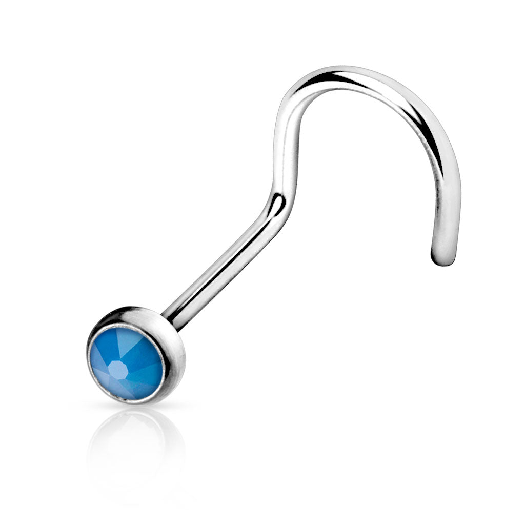 Surgical Steel 20 Gauge Nose Screw with Genuine Opal - 4 Pack - photo 2