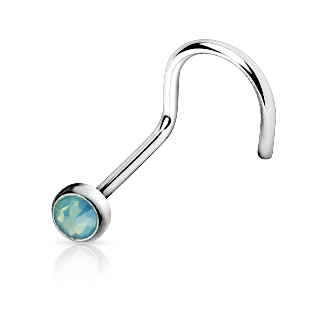 Surgical Steel 20 Gauge Nose Screw with Genuine Opal - 4 Pack - photo 4