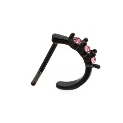 Surgical Steel 20 Gauge L-Shaped Nose Stud with Threeline CZ - photo 11