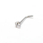 Surgical Steel L-Bend Nose Stud with Square CZ - 18 & 20 Gauge - photo 3
