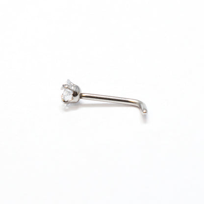 Surgical Steel L-Bend Nose Stud with Square CZ - 18 & 20 Gauge - photo 4