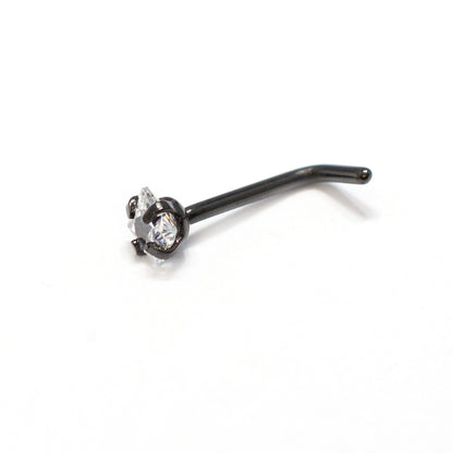 Surgical Steel L-Bend Nose Stud with Square CZ - 18 & 20 Gauge - photo 6