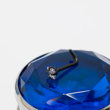 Surgical Steel L-Bend Nose Stud with Square CZ - 18 & 20 Gauge - photo 8
