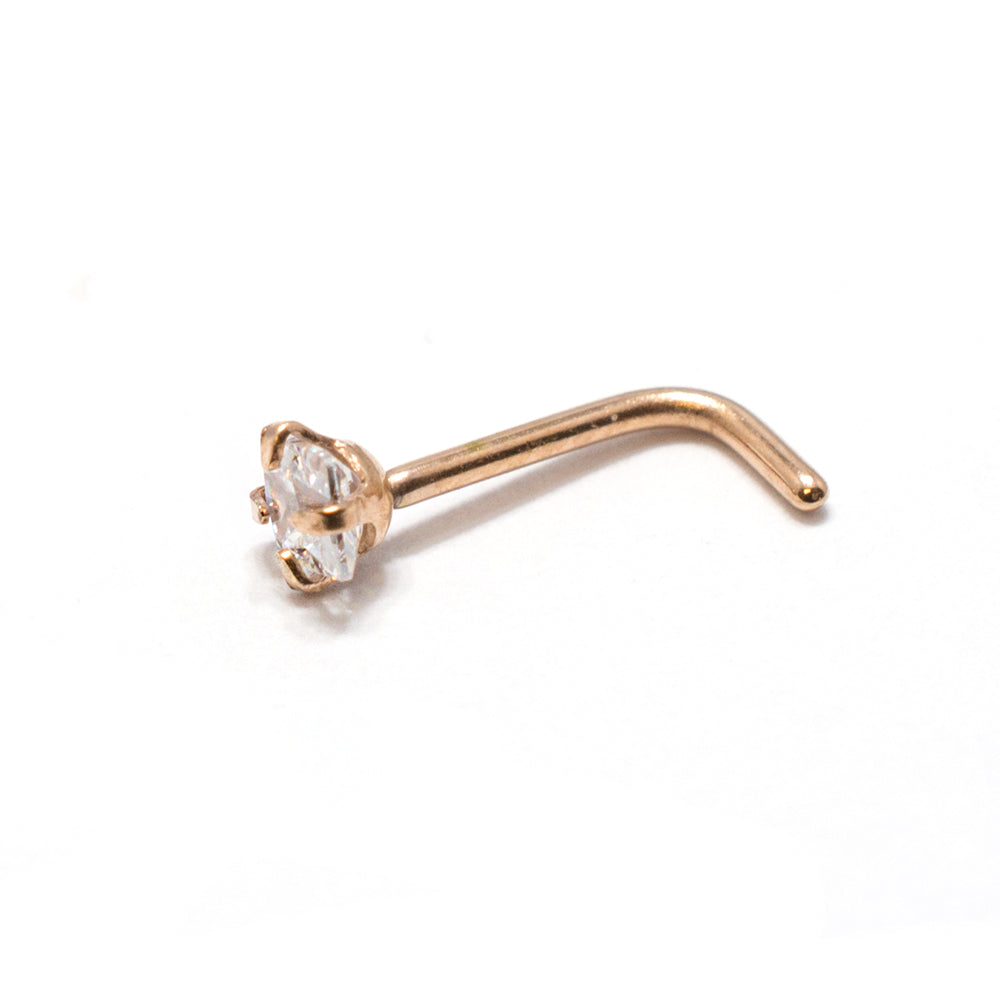 Surgical Steel L-Bend Nose Stud with Square CZ - 18 & 20 Gauge - photo 9