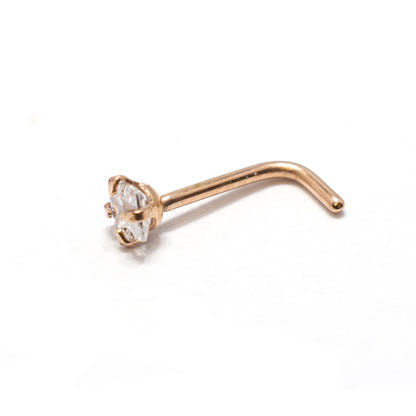 Surgical Steel L-Bend Nose Stud with Square CZ - 18 & 20 Gauge - photo 9