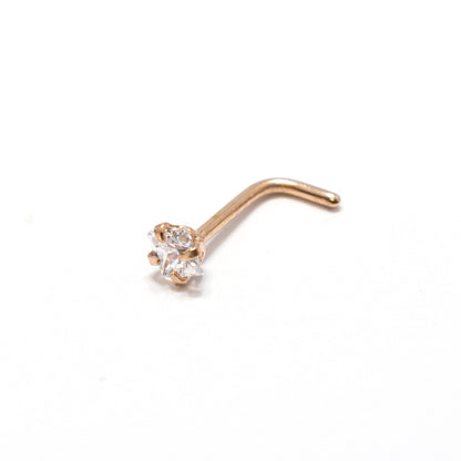 Surgical Steel L-Bend Nose Stud with Square CZ - 18 & 20 Gauge - photo 10