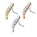 Surgical Steel 20 Gauge L Shape CZ Nose Screw Crawler Stud 6mm