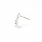 Surgical Steel 20 Gauge L Shape CZ Nose Screw Crawler Stud 6mm