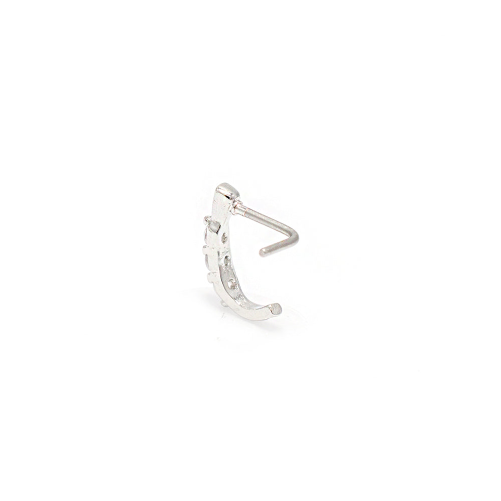 Surgical Steel 20 Gauge L Shape CZ Nose Screw Crawler Stud 6mm