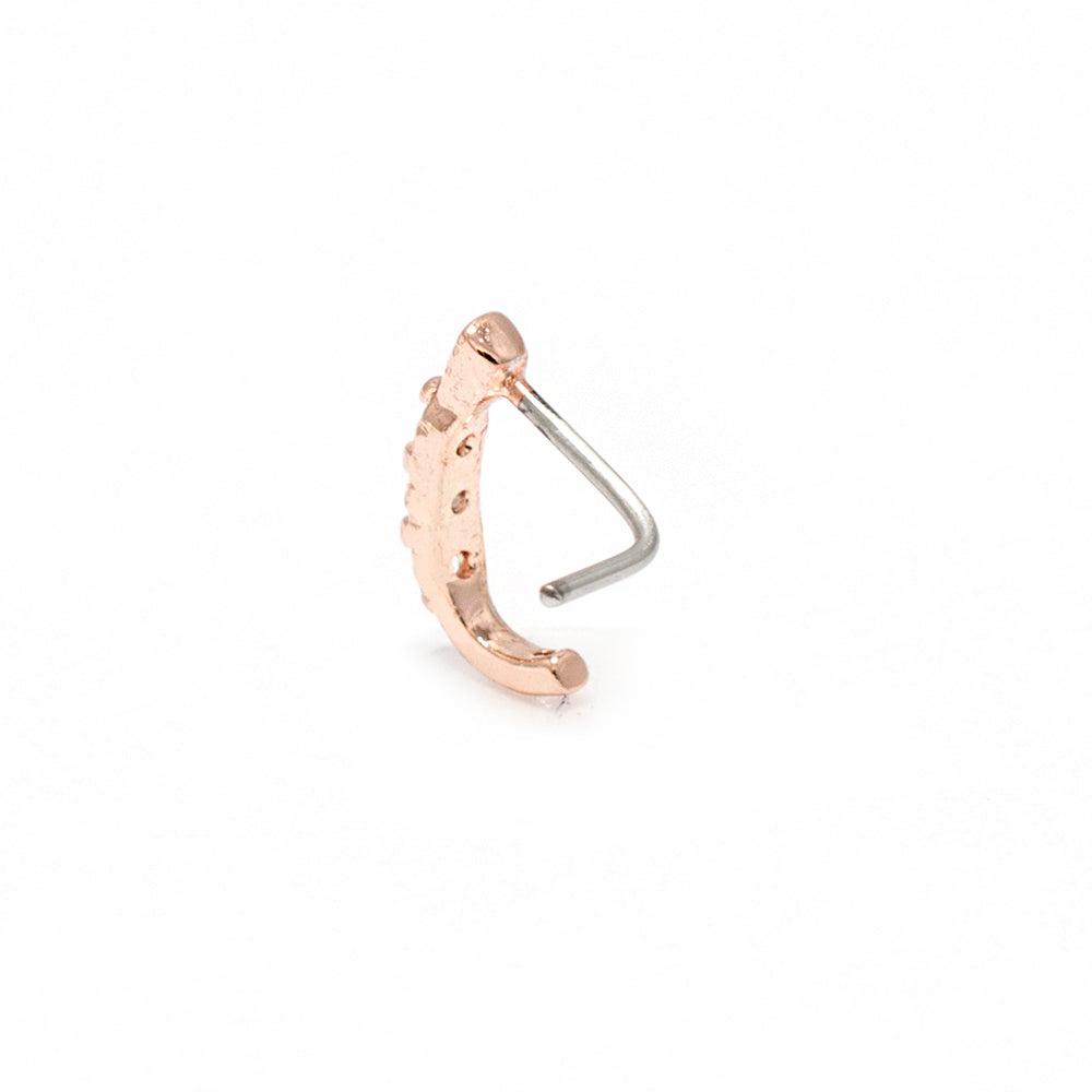 Surgical Steel 20 Gauge L Shape CZ Nose Screw Crawler Stud 6mm