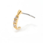 Surgical Steel 20 Gauge L Shape CZ Nose Screw Crawler Stud 6mm