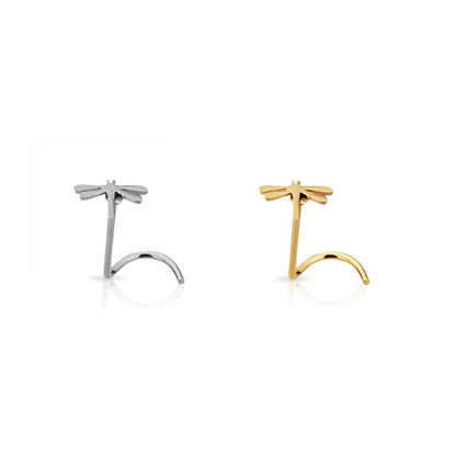 Surgical Steel 20 Gauge Dragonfly Nose Screw Studs - 2 Pack