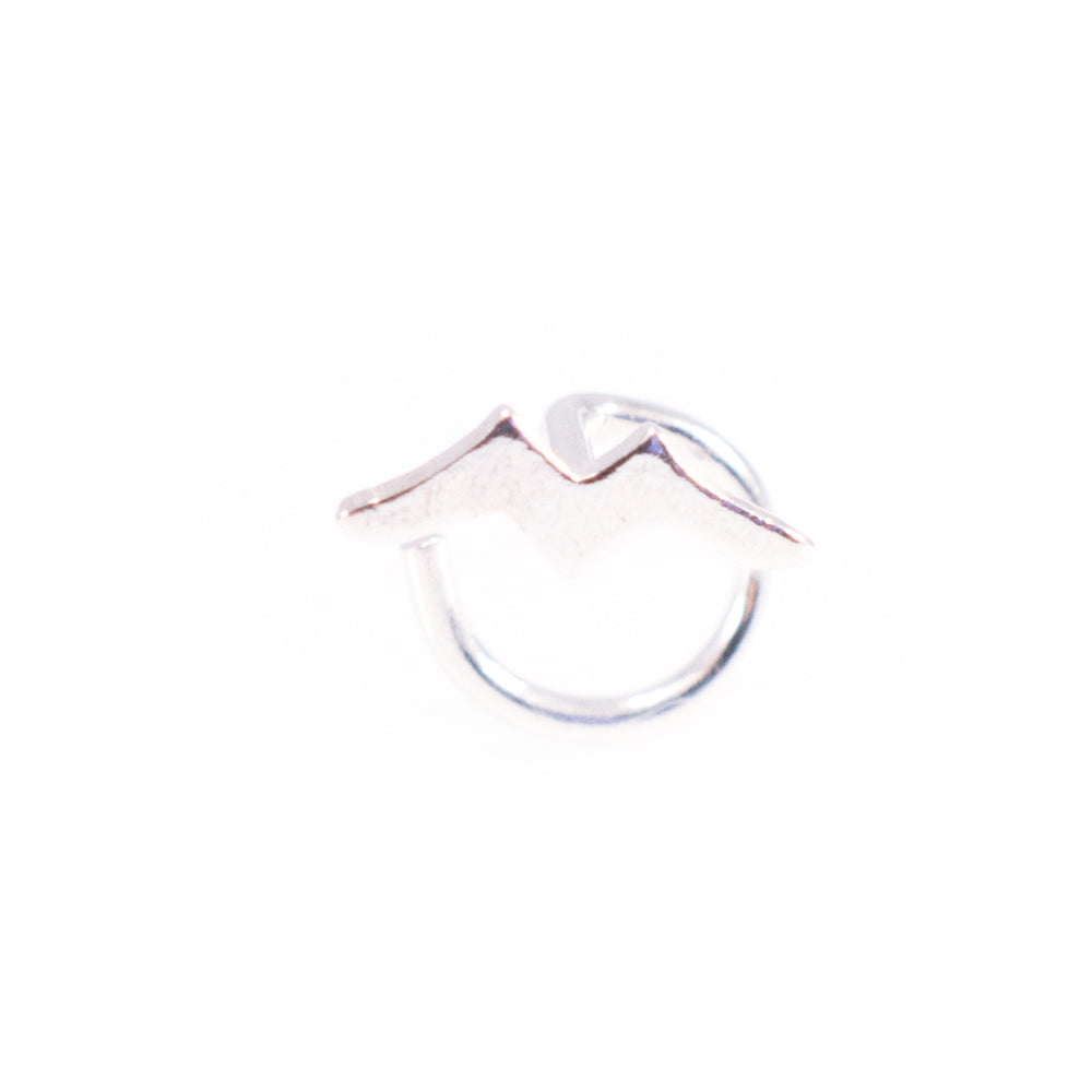 .925 Sterling Silver Nose Screw Stud with Lightning Bolt