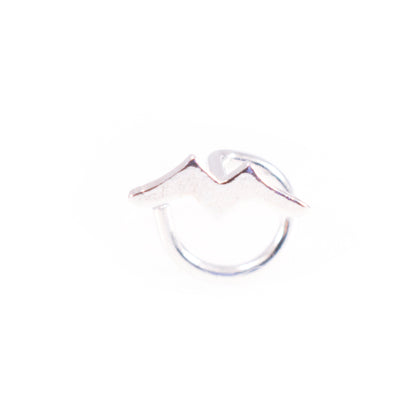 .925 Sterling Silver Nose Screw Stud with Lightning Bolt