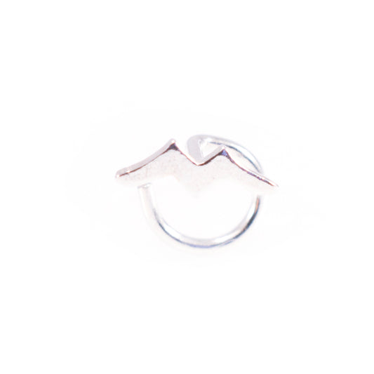 .925 Sterling Silver Nose Screw Stud with Lightning Bolt