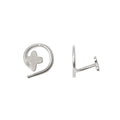 .925 Sterling Silver Nose Screw Stud with Cross - 18 & 20 Gauge