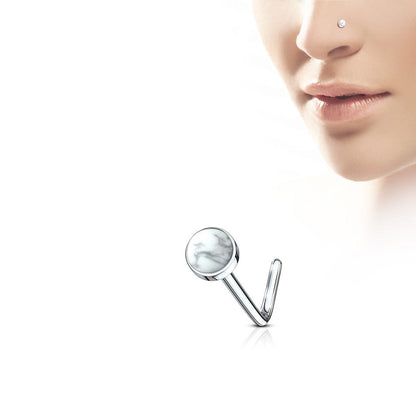Surgical Steel 20 Gauge Nose Screw with Semi Precious Stone - photo 4