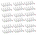 Surgical Steel 18 & 20G L-Shape Nose Rings Assorted CZ - 100 Pack