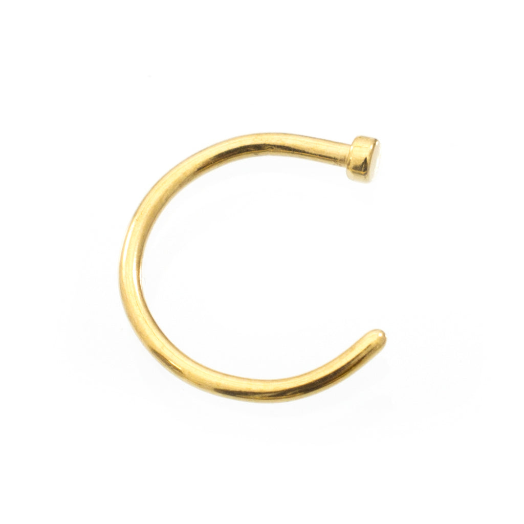 Gold IP Surgical Steel 20 & 22 Gauge Nose Rings - 7 Pack