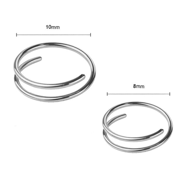 Surgical Steel Nose Ring 20 Gauge Double Hoop for Single - Kruelty - Photo 5