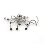 Surgical Steel 22 Gauge Nose Screws Black Round CZ - 10 Pack