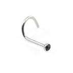 Surgical Steel 22 Gauge Nose Screws Black Round CZ - 10 Pack
