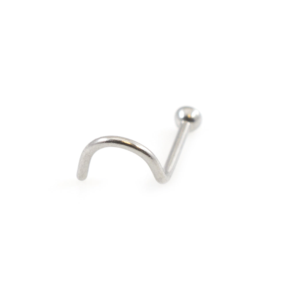Surgical Steel 22 Gauge Nose Screws Black Round CZ - 10 Pack