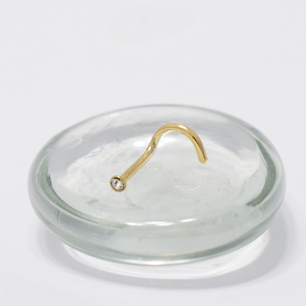 Surgical Steel Gold Nose Screw with Press Fit CZ - 18 & 20 Gauge - photo 4